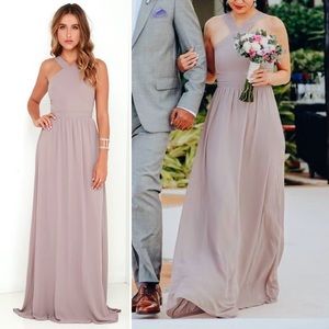 Lulus Air of Romance Taupe Maxi Dress